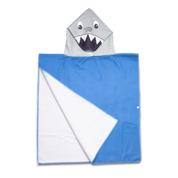 SHARKY poncho ručnik s kapuljačom, 250 g/m² Plava