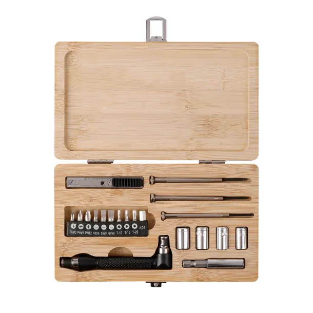PATTAYA tool set in a bamboo box Brown