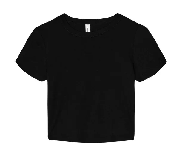  Women's Micro Rib Baby Tee - Bella+Canvas Solid Black Blend