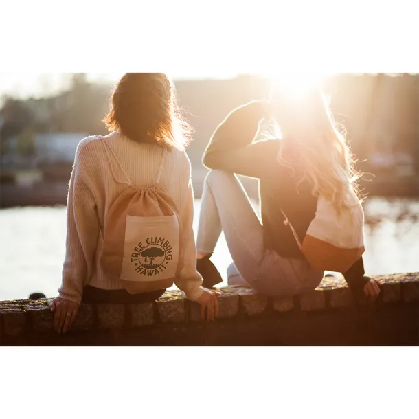 ECO PURE jute backpack Brown