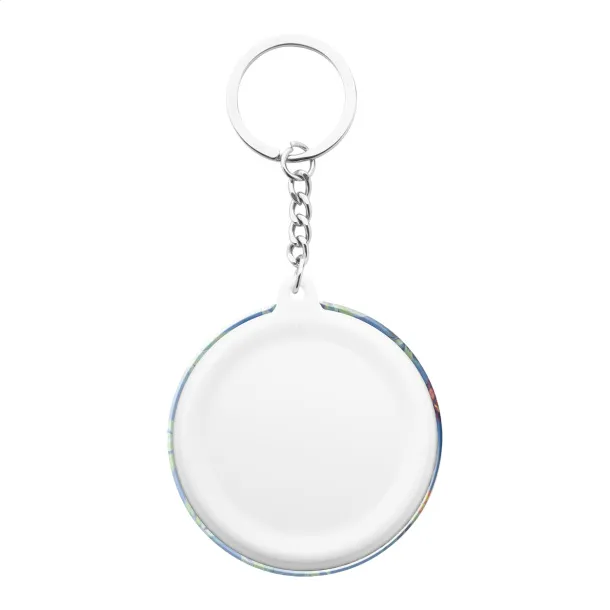 KeyBadge Mini pin button keyring White