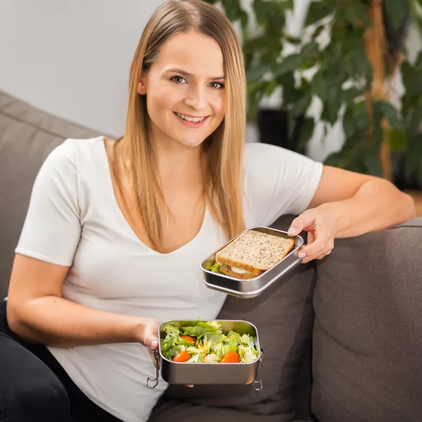 ALCORA double lunch box Silver