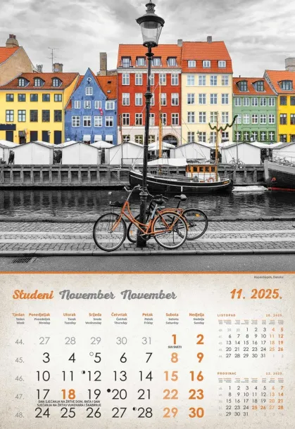  "VINTAGE GRADOVI" color kalendar Color