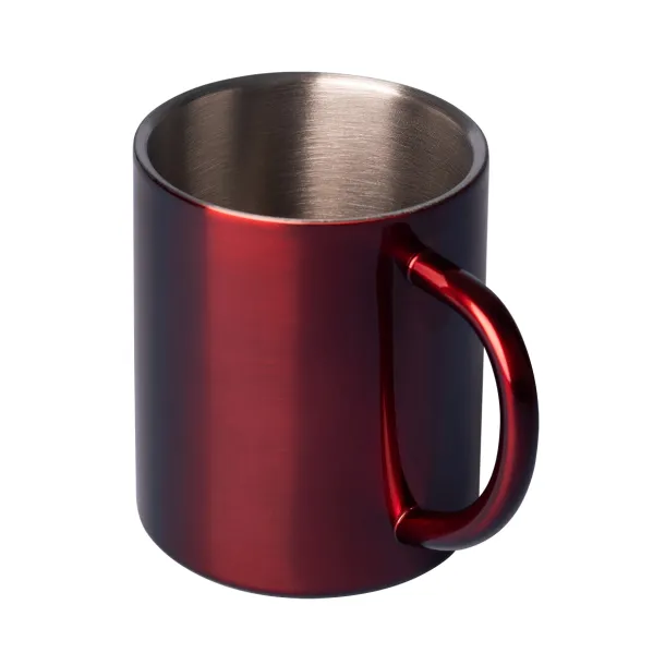 STALWART 240 ml stainless steel mug Red