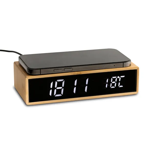 CONTI wireless charger with clock Beige