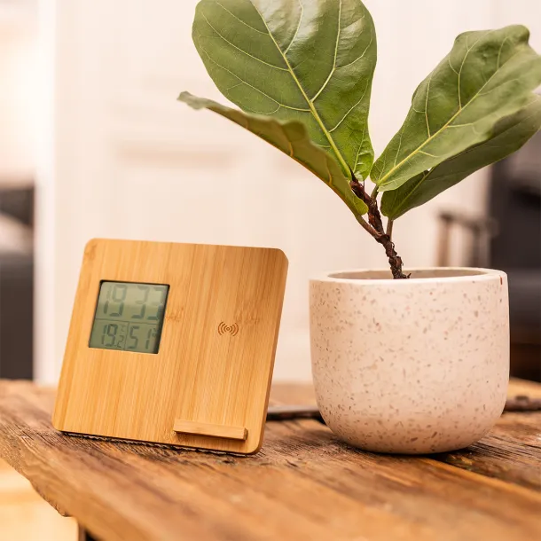 HIXON weather station with wireless charger Beige