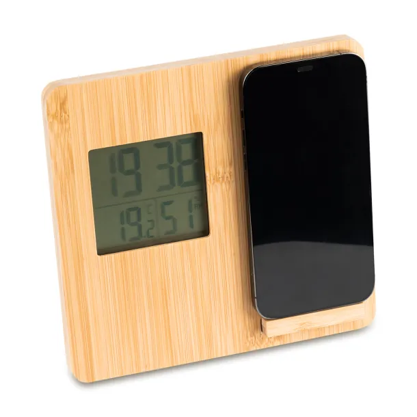 HIXON weather station with wireless charger Beige