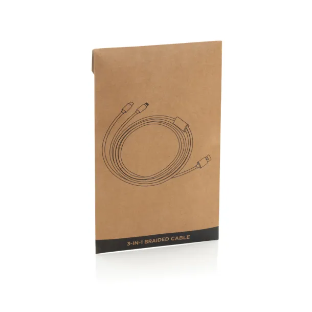  Pleteni 3 u 1 kabel - XD Collection Siva 