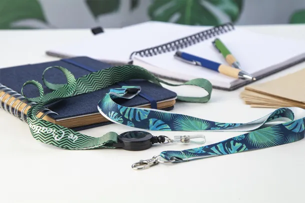 Subyard YoYo A RPET personalizirane vezice s kolor dotiskom (sublimacijska trakica) Bijela