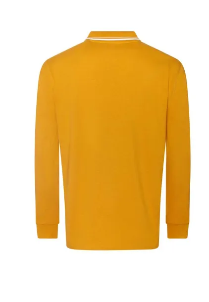 100 LONG SLEEVE TIPPED 100 POLO - Just Polos Mustard White