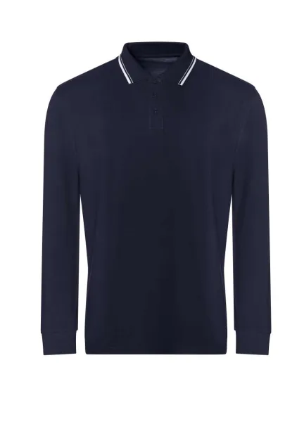 100 polo majica dugih rukava, 180 g/m2 - Just Polos Oxford Navy Bijela