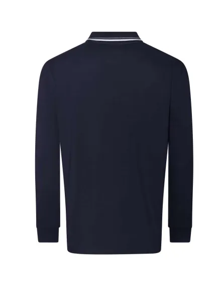 100 polo majica dugih rukava, 180 g/m2 - Just Polos Oxford Navy Bijela