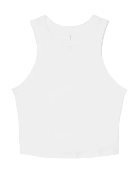  Women's Micro Rib Racer Tank - Bella+Canvas Solid White Blend