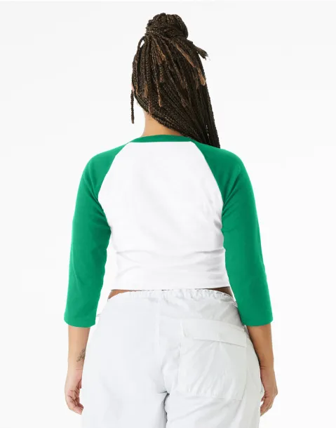  Women's Micro Rib 3/4 Raglan Baby Tee - Bella+Canvas