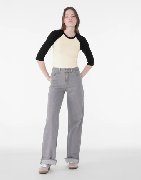  Women's Micro Rib 3/4 Raglan Baby Tee - Bella+Canvas