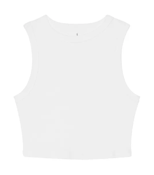  Women's Micro Rib Muscle Crop Tank - Bella+Canvas Solid White Blend
