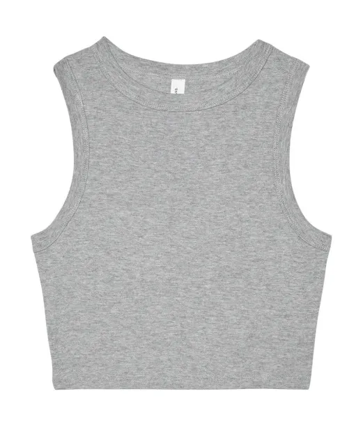  Ženski crop top od mikro rebraste tkanine - Bella+Canvas Athletic Heather