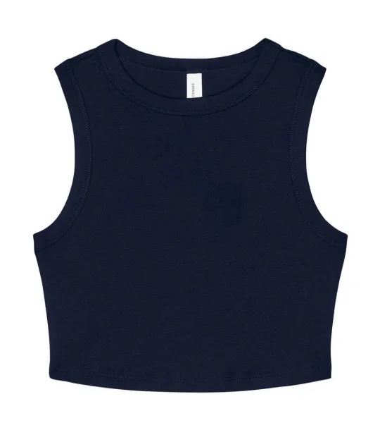  Women's Micro Rib Muscle Crop Tank - Bella+Canvas Solid Navy Blend