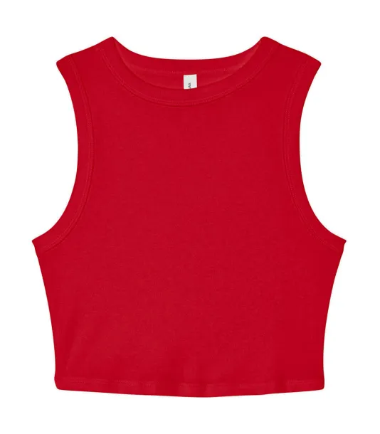  Women's Micro Rib Muscle Crop Tank - Bella+Canvas Solid Red Blend
