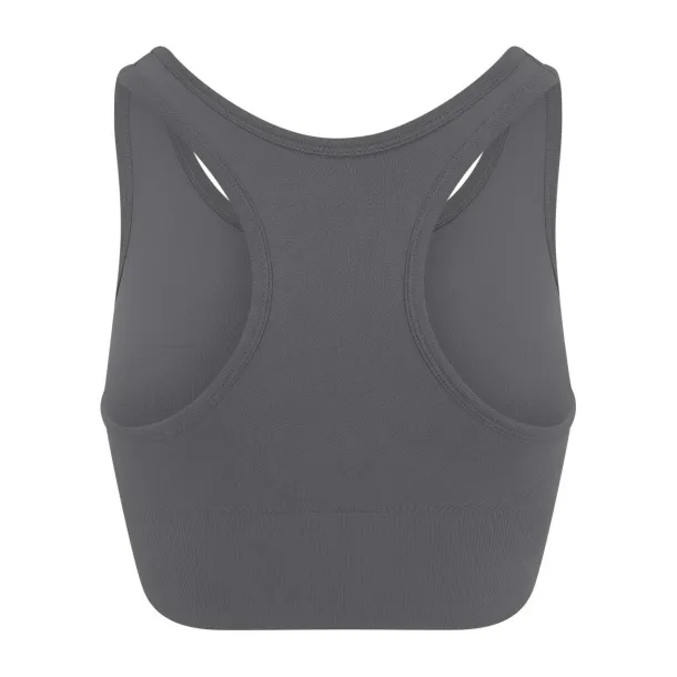 COOL ženski bešavni crop top - Just Cool Iron Grey