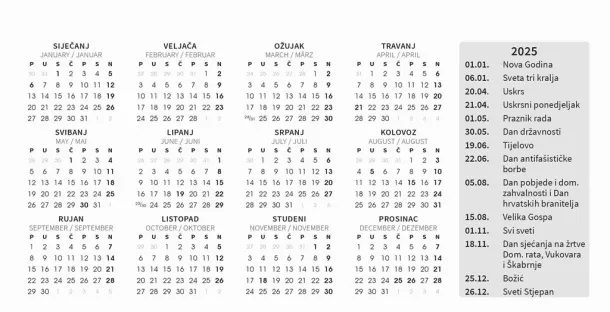  "POSLOVNI SIVO - PLAVI" 13 sheets, format: 20,5x14,5 cm, desk calendar, envelope, P/50 Color