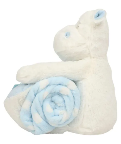  HIPPO WITH BLANKET - Mumbles White Blue