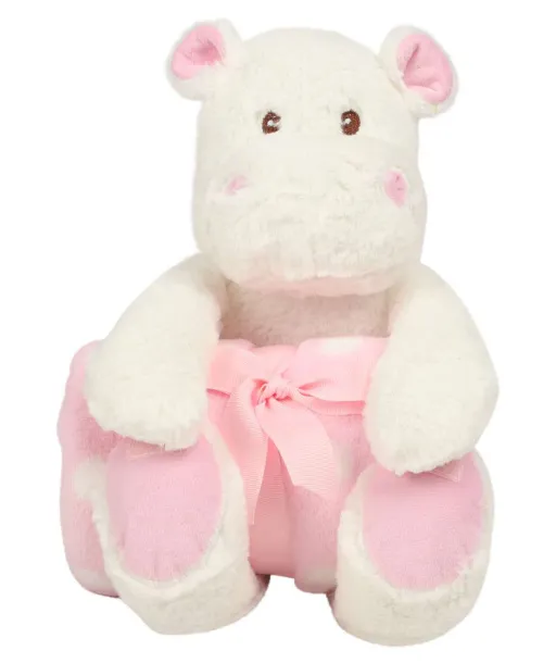  HIPPO WITH BLANKET - Mumbles White Pink