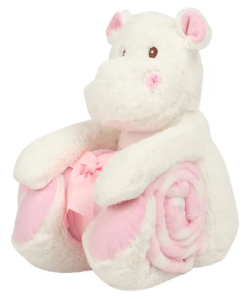  Plišani nilski konj s dekicom - Mumbles Bijela Bunny Pink
