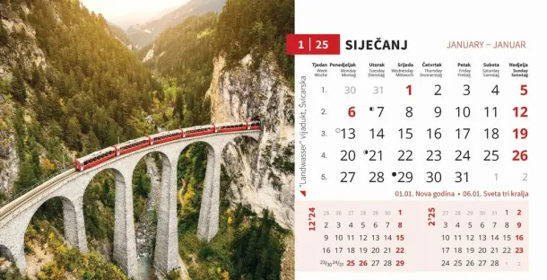  "BISERI SVIJETA" 13 sheets, format: 20,5x14,5 cm, desk calendar, envelope, P/50 Color