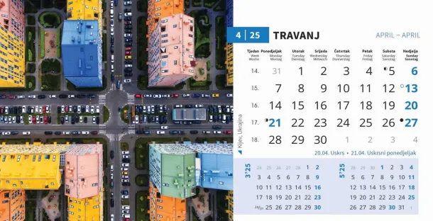  "BISERI SVIJETA" 13 sheets, format: 20,5x14,5 cm, desk calendar, envelope, P/50 Color