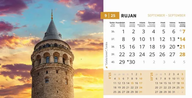  "BISERI SVIJETA" 13 list., dim: 20,5x14,5 cm, stolni kalendar, koverta, P/50 Color