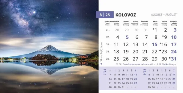  "BISERI SVIJETA" 13 sheets, format: 20,5x14,5 cm, desk calendar, envelope, P/50 Color
