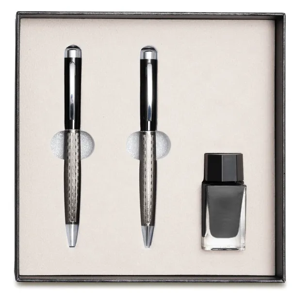 GASSIN gift set with ball and fountain pen and ink Black
