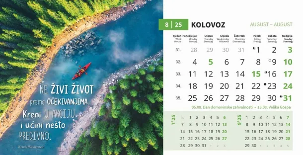  "MOTIVACIJSKI" 13 sheets, format: 20,5x14,5 cm, desk calendar, envelope, P/50 Color