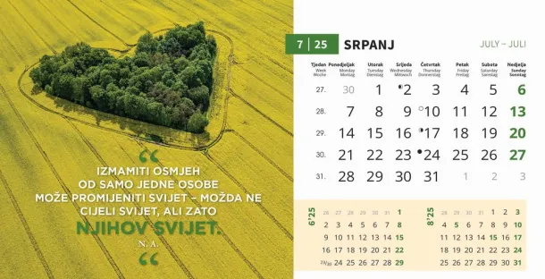  "MOTIVACIJSKI" 13 list., dim: 20,5x14,5 cm, stolni kalendar, koverta, P/100 Color