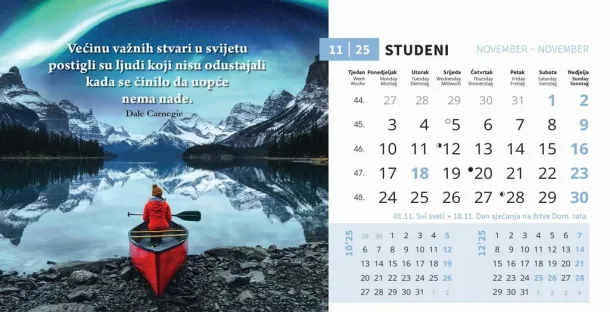  "MOTIVACIJSKI" 13 list., dim: 20,5x14,5 cm, stolni kalendar, koverta, P/50 Color