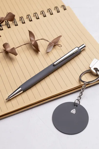 Miroset pen and keyring set Dark grey