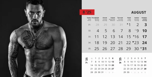  "MASCULINE" 13 sheets, format: 20,5x14,5 cm, desk calendar, envelope, P/50 Color