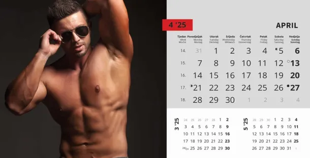  "MASCULINE" 13 sheets, format: 20,5x14,5 cm, desk calendar, envelope, P/50 Color