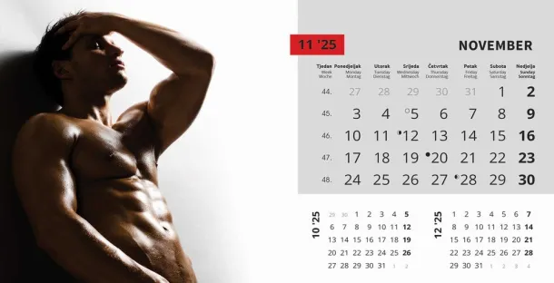  "MASCULINE" 13 sheets, format: 20,5x14,5 cm, desk calendar, envelope, P/50 Color