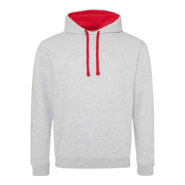  VARSITY HOODIE - Just Hoods Heather Grey Red