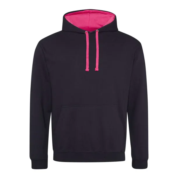  Varsitiy hoodica - Just Hoods Crna Hot Pink