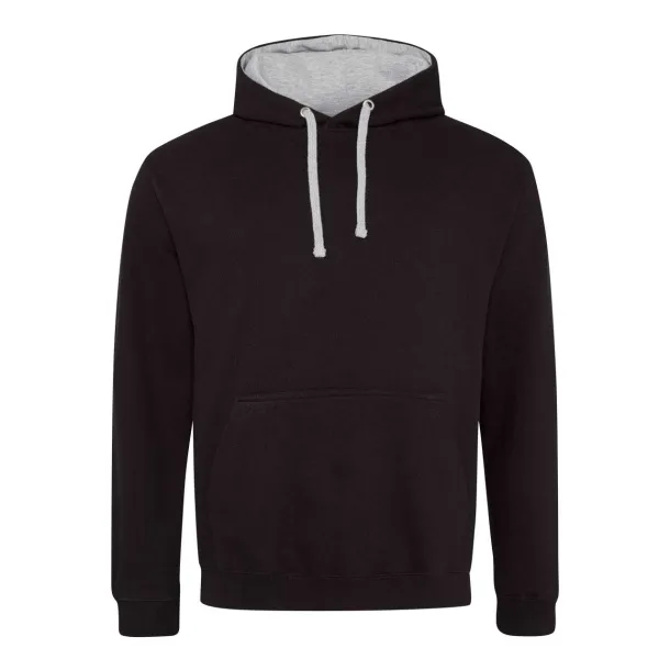  Varsitiy hoodica - Just Hoods Crna Heather Grey