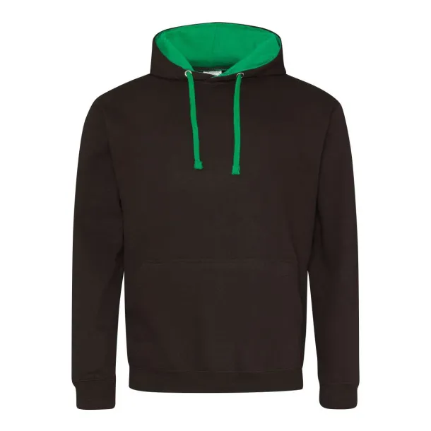  Varsitiy hoodica - Just Hoods Jet Black Kelly Green