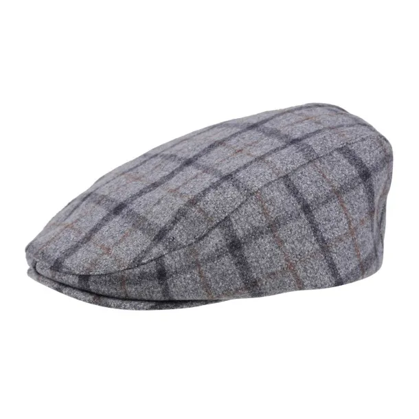  ACRE TWEED-EFFECT FLATCAP - Regatta Grey Check #504E5B