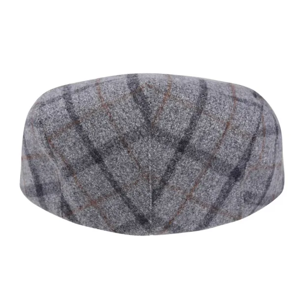  ACRE TWEED-EFFECT FLATCAP - Regatta Grey Check #504E5B