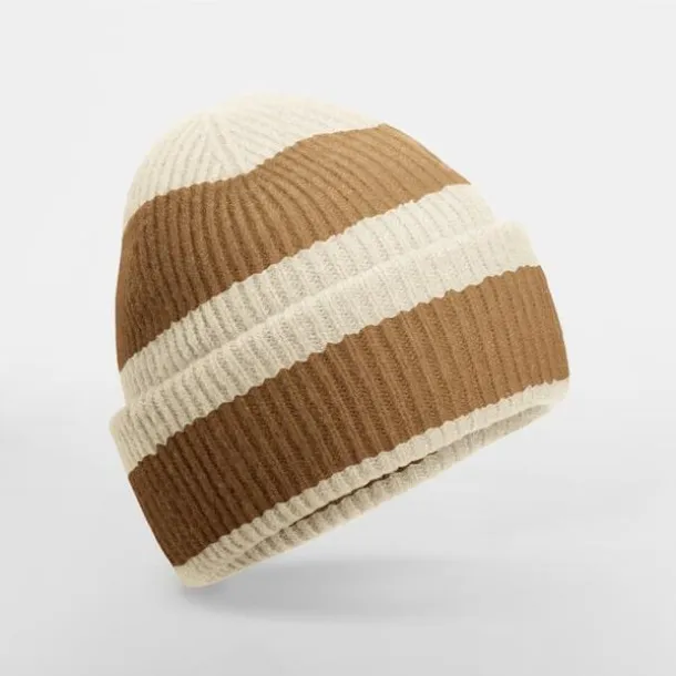  Colour Block Beanie - Beechfield Vanilla Biscuit