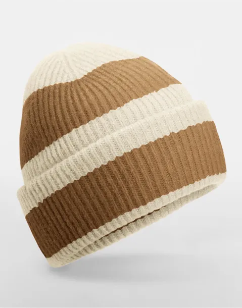  Colour Block Beanie - Beechfield Vanilla Biscuit