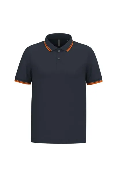  MEN'S SHORT-SLEEVED POLOSHIRT WITH CONTRASTING PIPING - Kariban Navy Orange
