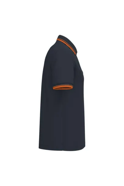  MEN'S SHORT-SLEEVED POLOSHIRT WITH CONTRASTING PIPING - Kariban Navy Orange